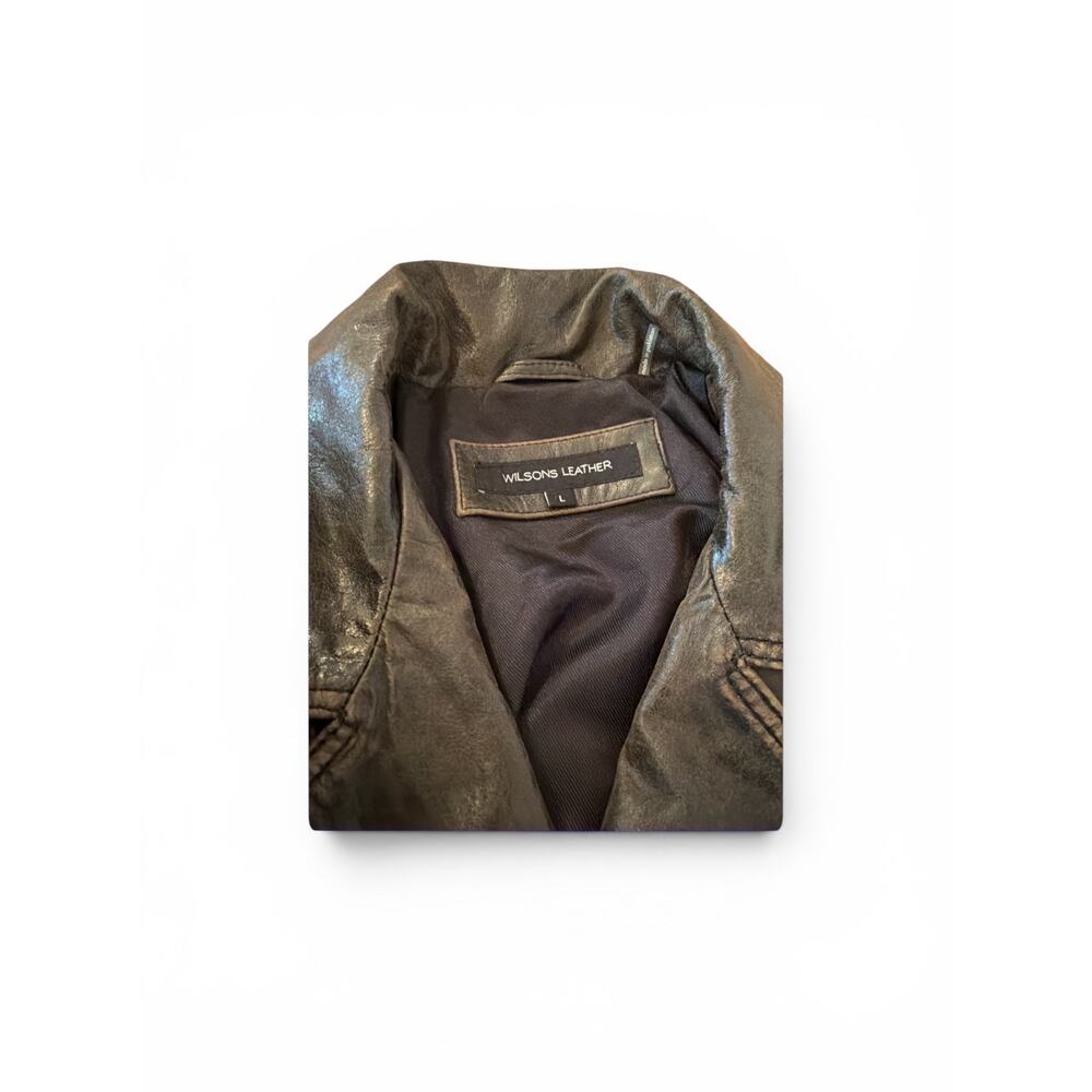 Wilson Leather Dark Brown Motorcycle Leather Blazer/Jacket Large - Picture 3 of 6